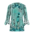 thumbnail image 4 of jjayotai Cardigan for Women, 3/4 Sleeve Kimono 2024 Retro Print Open Front Cardigans Lightweight Boho Tunic Tops Jackets, 4 of 5