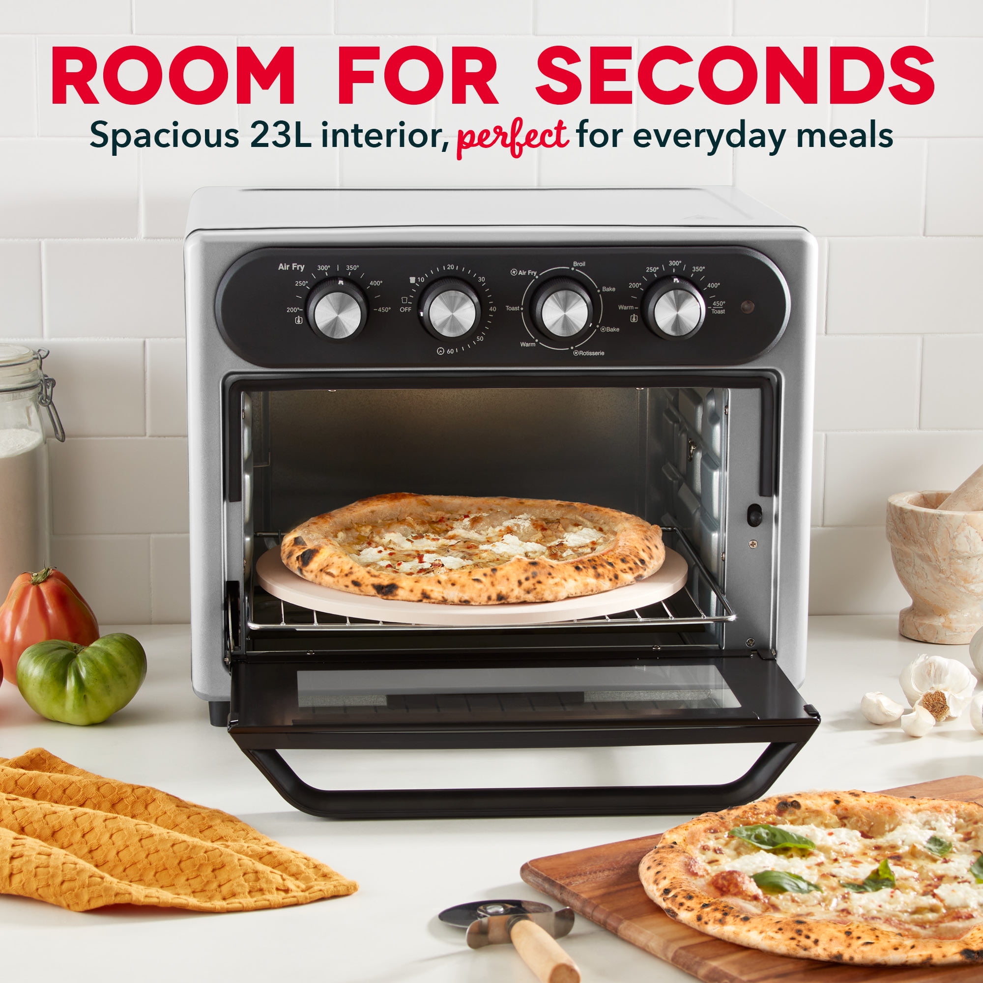 Dash Chef Series 24.3 qt Air Fryers, Silver - Non-Stick