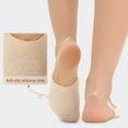 thumbnail image 5 of 6 Pairs Toe Topper Socks Women with Sling Back No Show Half Socks Non-Skid Low Cut Liner Socks for Heels, 5 of 6