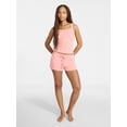 thumbnail image 2 of No Boundaries Rib Tank Top and Shorts Sleep Set, 2-Piece, Women's XXS-3X, 2 of 5