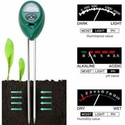 Soil Moisture Meter, 3-in-1 Plant Water Monitor, Soil Hygrometer Sensor for Gardening, Farming, Indoor and Outdoor Plants, No Batteries Required