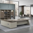 thumbnail image 3 of Executive Standing Desk Manicure Home Makeup Corner Work Desk Drafting Luxury Appoint Escritorio Para Compuradora Furniture My Lux Decor Round, 3 of 14