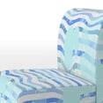 thumbnail image 3 of Designart "Green and Blue Striped Pattern" Upholstered Patterned Accent Chair and Arm Chair, 3 of 5