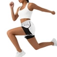 thumbnail image 4 of Ixbnca 2 in 1 Womens Athletic Shorts with Pockets Elastic High Waist Drawstring Workout Running Shorts, 4 of 7