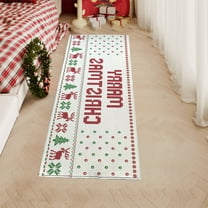 PALIFEUR Christmas Rugs for Living Room, 50 x 20 Inch Holiday Snowflake Decor Area Rug for Bedroom, Non Slip Washable Christmas Living Room Rug for Festival Party Decorations