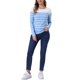 thumbnail image 2 of BLUSA CHIC PARA MUJER INSPIRE A RAYAS CON BLOQUE DE COLOR DE MANGA LARGA T-SHIRT CASUAL TAMAÑO S AZUL CLARO Y OSCURO, 2 of 6