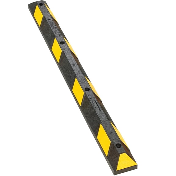 Checkers Park-It® 6 Foot Long 100% Recycled Rubber Parking Stop, 6' x 6" x 4", Parking Lot Curb Wheel Stopper, Highly Visible Black/Yellow, GNRS1610YB CA2