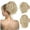 Beige2, variant on Claw Clip Ponytail Human Hair Wig for Women, DIY Bendable Messy Bun Hair Piece for Daily Styling(Beige2,20cm / 7.87 in)