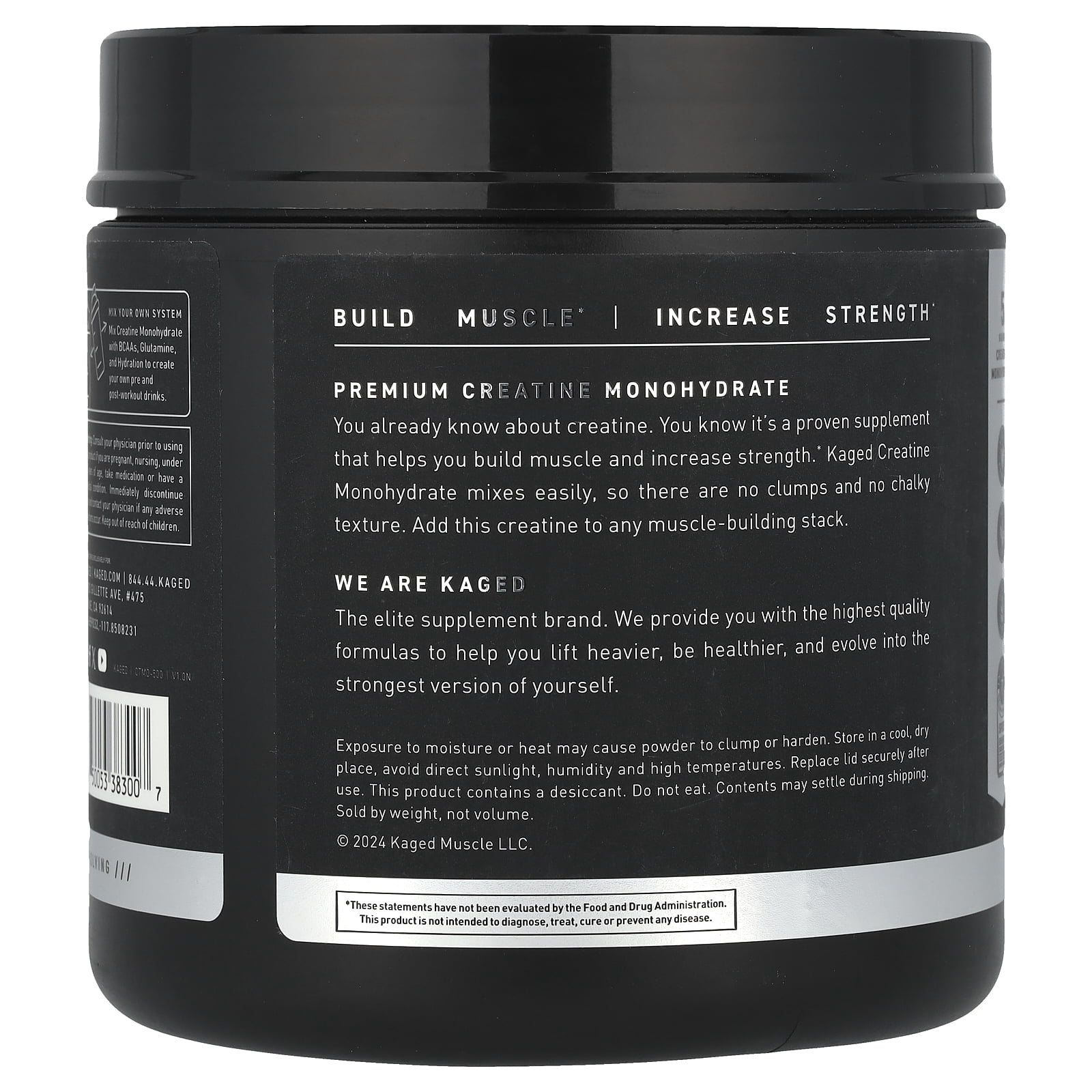 Kaged Creatine Monohydrate, Unflavored, 1.12 lb (510 g)