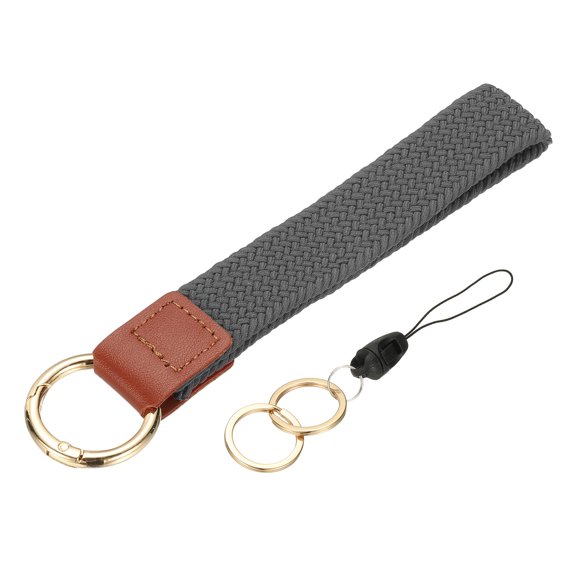 Wristlet Strap for Key, Durable Stretchy Hand Wrist Lanyard Wristlet Keychain Lanyard for Keys Phone Wallet ID Badges Card, Gray