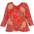 thumbnail image 4 of White Mark Women's Plus Size Vibrant Boho Swing Top, 4 of 6