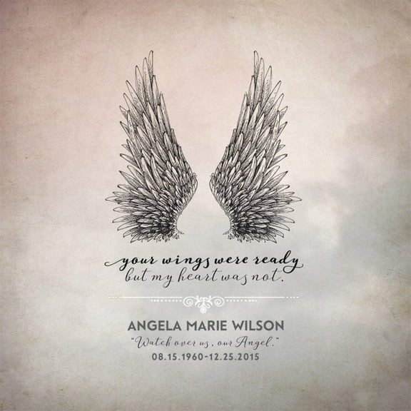 Your Wings | Personalized Memorial, Grief, Sympathy, Bereavement, Condolence, Celebration of Life Gift Print or Framed Print | Style A