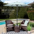 thumbnail image 3 of PetFurnishn 7.5ft Heavy-Duty Round Outdoor Market Table Patio Umbrella w/Steel Pole, Push Button Tilt, Easy Crank Lift - Baby Blue, 3 of 8