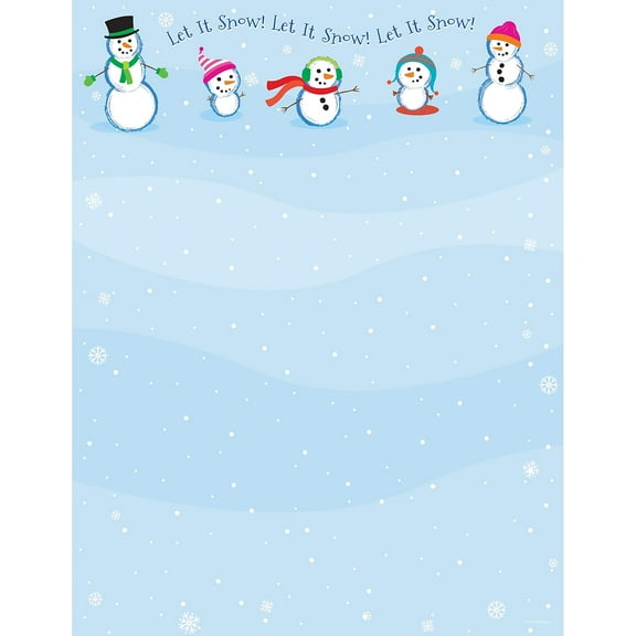 Great Papers! Let It Snowmen Holidays Unruled invitations Pack,8.5 x 11, Blue, 80 Sheets