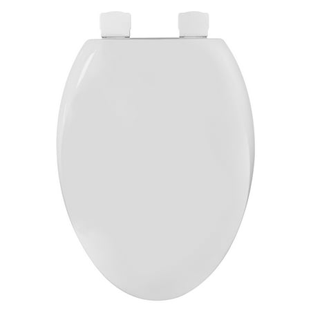 Mainstays Plastic Elongated Slow-Close Toilet Seat in White