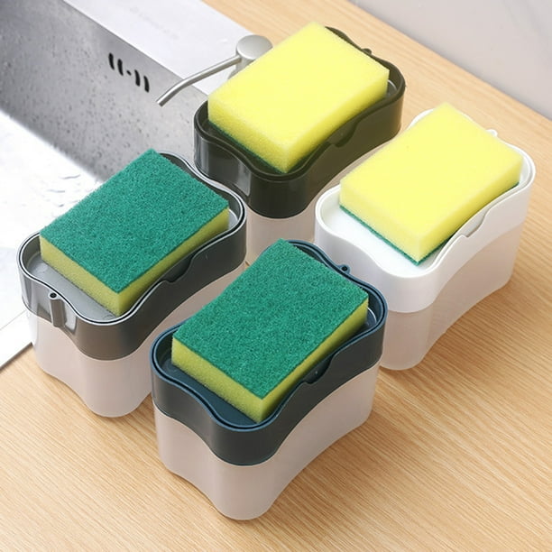 Bobasndm Dish Soap Dispenser and Sponge Holder for Kitchen Sink, Sponge
