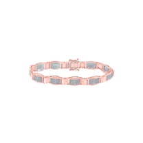 10kt Rose Gold Mens Round Diamond Link Bracelet 1-1/2 Cttw