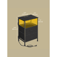 thumbnail image 5 of Ledrem Nightstand with Charging Station & App-Controlled LED Lights, Bed Side Table with 2 Drawers and 1 Open Shelf, Ink Black and Ebony Black, 5 of 7
