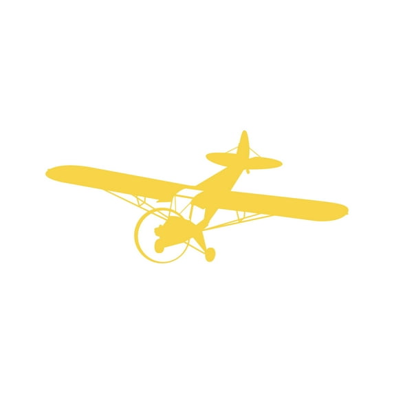 Flying Piper J3 Cub Sticker Decal Die Cut - Self Adhesive Vinyl - Weatherproof - Made in USA - Many Color and Sizes - light aircraft