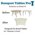 thumbnail image 2 of Ivory 60 Round (5 Foot) Stretch Spandex Table Cover by Banquet Tables Pro, 2 of 2