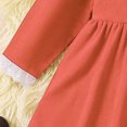 thumbnail image 5 of hotojiny Girl Long Sleeve Dress Lace Trim Collared Fall Clothes Knee Length Flowy A-Line Corduroy Dresses Children Clothes(Orange,2-3 Years), 5 of 9
