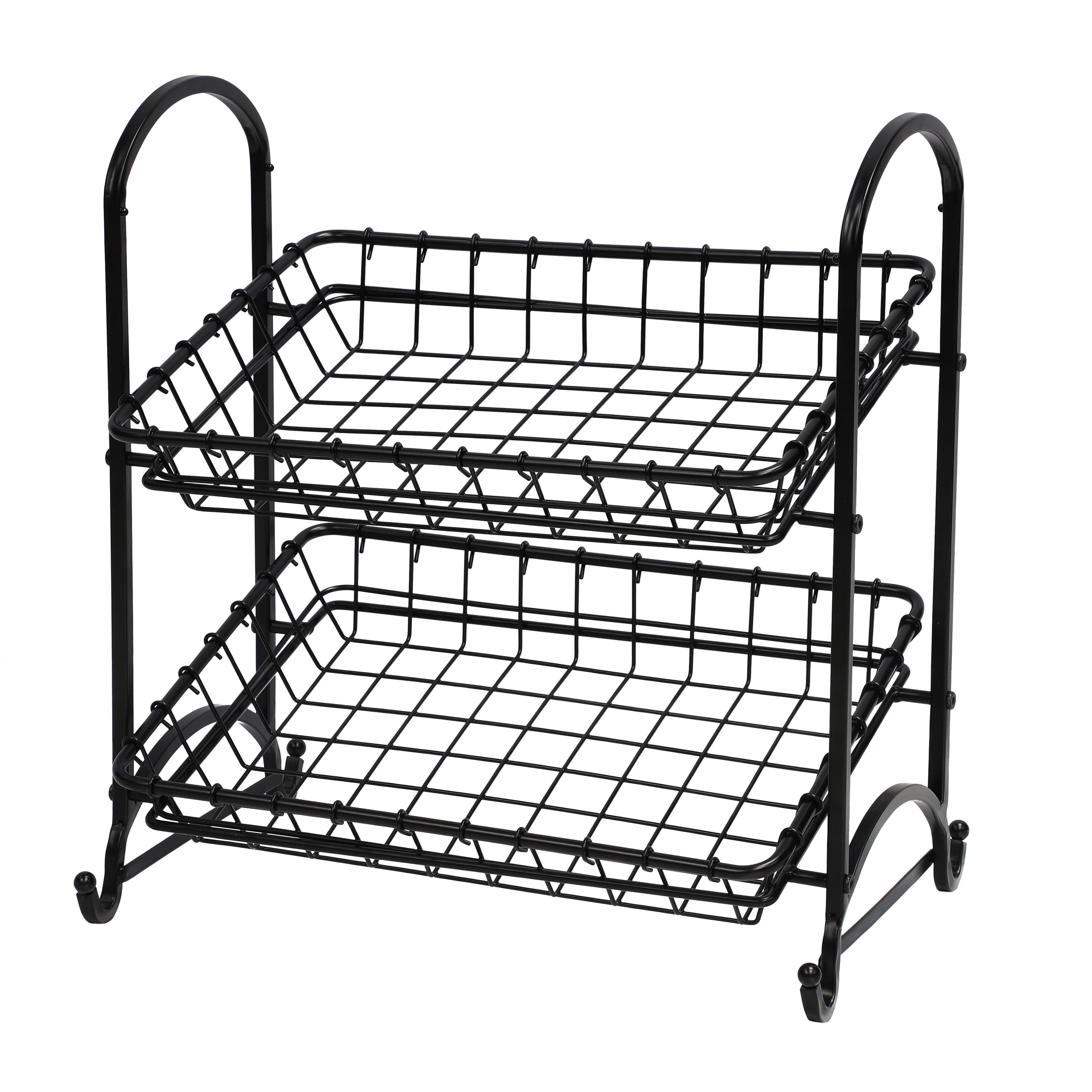 2Tier Metal Hand Crafted Basket With Durable Finish and Removable