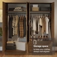 thumbnail image 4 of MADESA 4 Doors 2 Drawers Wardrobe Set Armoire Closet Bedroom Storage Cabinet with Shelves and Hanging Space 63"L Wooden Clothing Organizer Unit - Rustic, 4 of 10