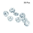 thumbnail image 2 of Tuercas de brida hexagonal con bloqueo serrado Uxcell, acero al carbono galvanizado #10-32, 2 of 5