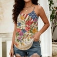 thumbnail image 4 of 4th Of July Cami Tops for Women Sleeveless Spaghetti Strap Stars and Stripes Print Celebration Tunics Lightweight Daily Summer Casual Cami Tops,XL,#01 Light Brown, 4 of 5