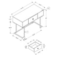 thumbnail image 3 of Grey MDF Computer Desk with Black Metal Legs | Good for Home Office Work | Compact and Stylish Design, 3 of 3
