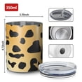 thumbnail image 4 of 12oz Coffee Tumblers Gold and Black Of Leopard Print Stainless Steel Vacuum Insulated Travel Tumbler Coffee Cups Mug with Lid and Straw with Cleaning Brush for Cold & Hot Drinks, 4 of 5