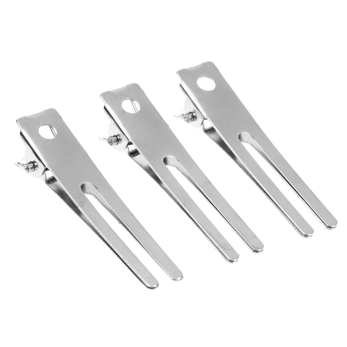 50pcs Silver Double Prong Alligator Hair Clips Metal Alligator Clips