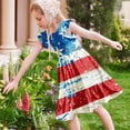 thumbnail image 6 of Atogsazn Kids Girls 4th of July Dress Childrens Casual Ruffle Sleeveless Dresses Tummy Control Dress Summer Red 13-14 Years Fashion, 6 of 8