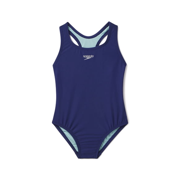Traje de Baño Speedo para Niña Enterizo con Espalda Cerrada Racerback de Tela Reciclada
