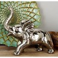 thumbnail image 3 of 12" x 12" Silver Porcelain Elephant Sculpture, by DecMode, 3 of 12