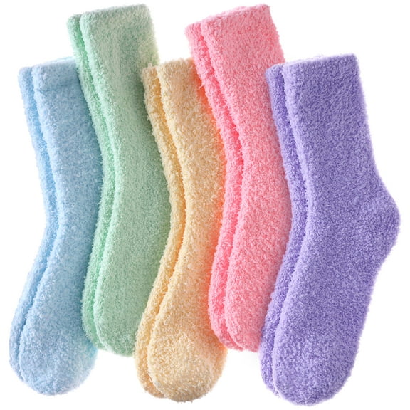 NAISHIER Womens Fuzzy Socks Cozy Fluffy Winter Warm Slipper Socks Microfiber Soft Home Sleeping Socks