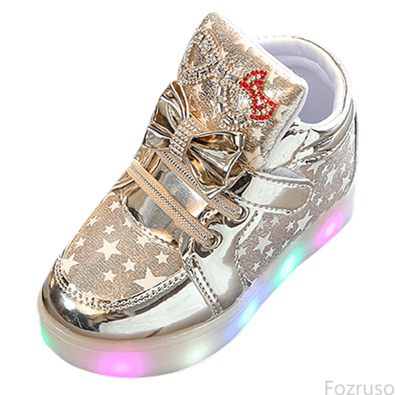 Fozruso Unisex LED Light Shoes High Top Light Flashing Trainers USB Charging Shoes For Children,Sizes 6.5(12-18 Months)