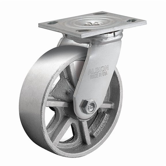 6" X 1-7/8" Cast Iron Swivel Caster, No Brake, Loads Up To 1250 lb 16CA06201S