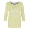 thumbnail image 4 of Enjoytime Womens Tops Trendy Print 3/4 Sleeve Crewneck Tee Shirts Loose Fashion Casual Plus Size Blouse, 4 of 5