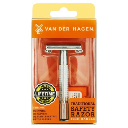 Van Der Hagen Traditional Safety 5-Blade Razor, for All Skin Types, Men, 1 Pack