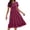 Hot Pink, variant on Ruffle Hem Velvet Pleated Midi Dress for Women Crew Neck Short Sleeve Tiered Dress Soft and Comfortable for Date Nights and Special Occasions