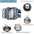 thumbnail image 3 of FORMRS Kids Backpack for School Unisex 17" Casual Bookbag Travel Daypack with Compartment Pockets, Blue Floral Leopard Pattern, 3 of 7