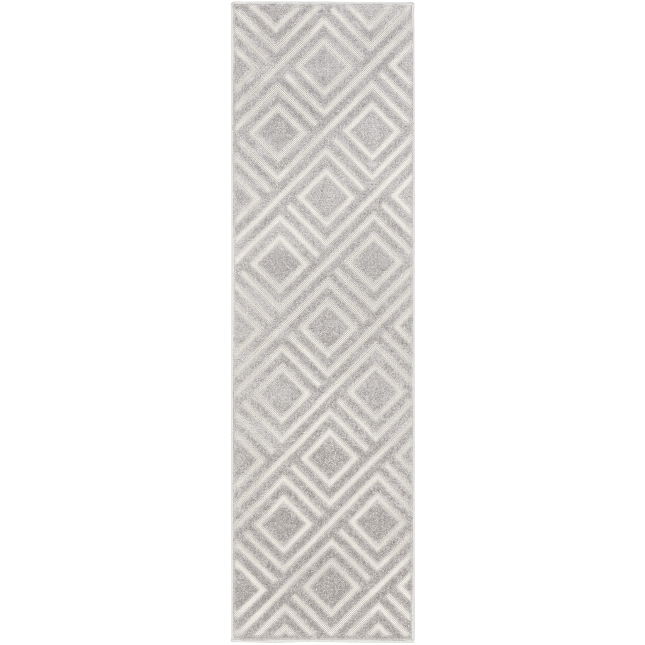 Nourison Care Free 2' x 6' Light Grey Modern Indoor Rug