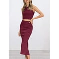 thumbnail image 4 of Conjunto de Verano para Mujer de 2 Piezas PRETTYGARDEN Rojo Vino XL, 4 of 8