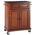 thumbnail image 1 of Crosley Black Granite Top Portable Kitchen Cart in Cherry, 1 of 7