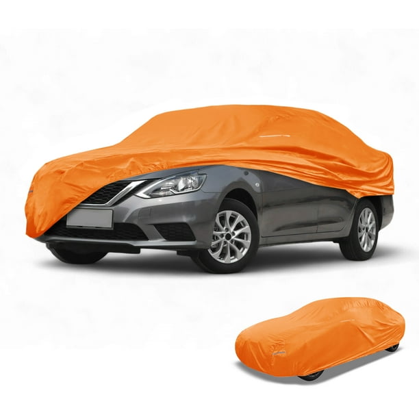 Cubierta de Automóvil Universal Impermeable Naranja para Sedán 192" a 208"