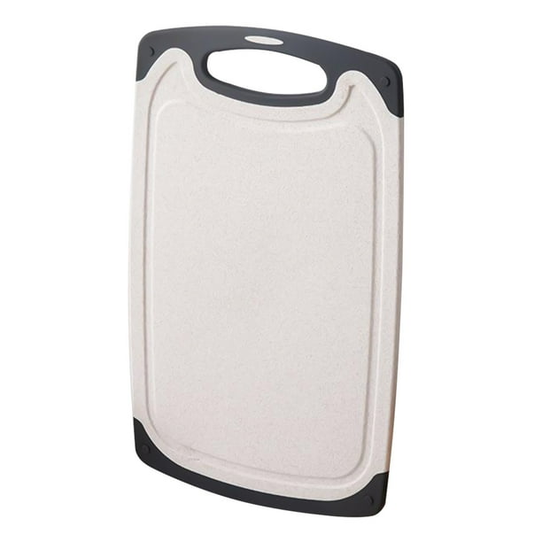 Yhmxh Tablas de cortar de plástico para cocina, aptas para lavavajillas, extragrandes, para carne, con ranuras para jugos, mango de fácil agarre, antideslizantes y con zona de afilado.