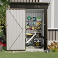 thumbnail image 2 of EuKer Metal Storage Sheds, 5ft x 3ft Small Outdoor Storage Shed with Lockable Door for Garden, Backyard, Brown, 2 of 8