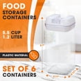 thumbnail image 3 of Cheer Collection Set of 6 42oz Airtight Food Storage Containers (White), 3 of 4