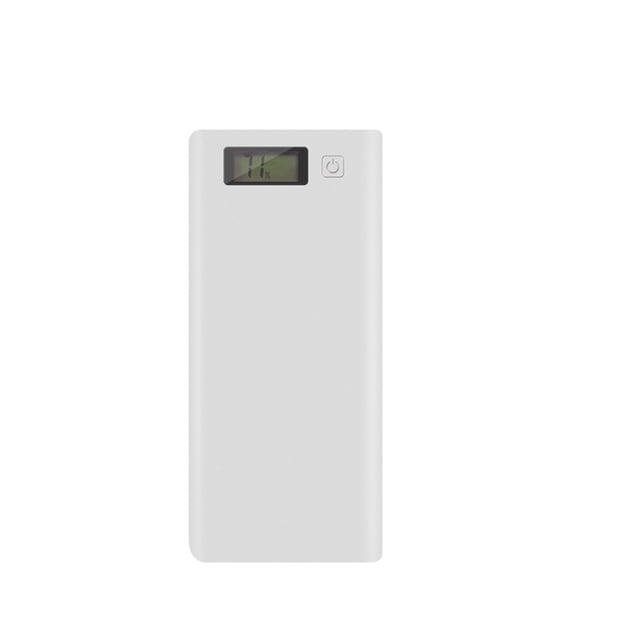 jesticaly Battery Box with Display Power Bank Mobile Phone Charger Dual USB DIY Shell Batteries LCD Supply Accessory Self-Assembly White